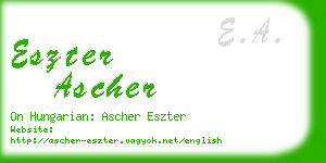 eszter ascher business card